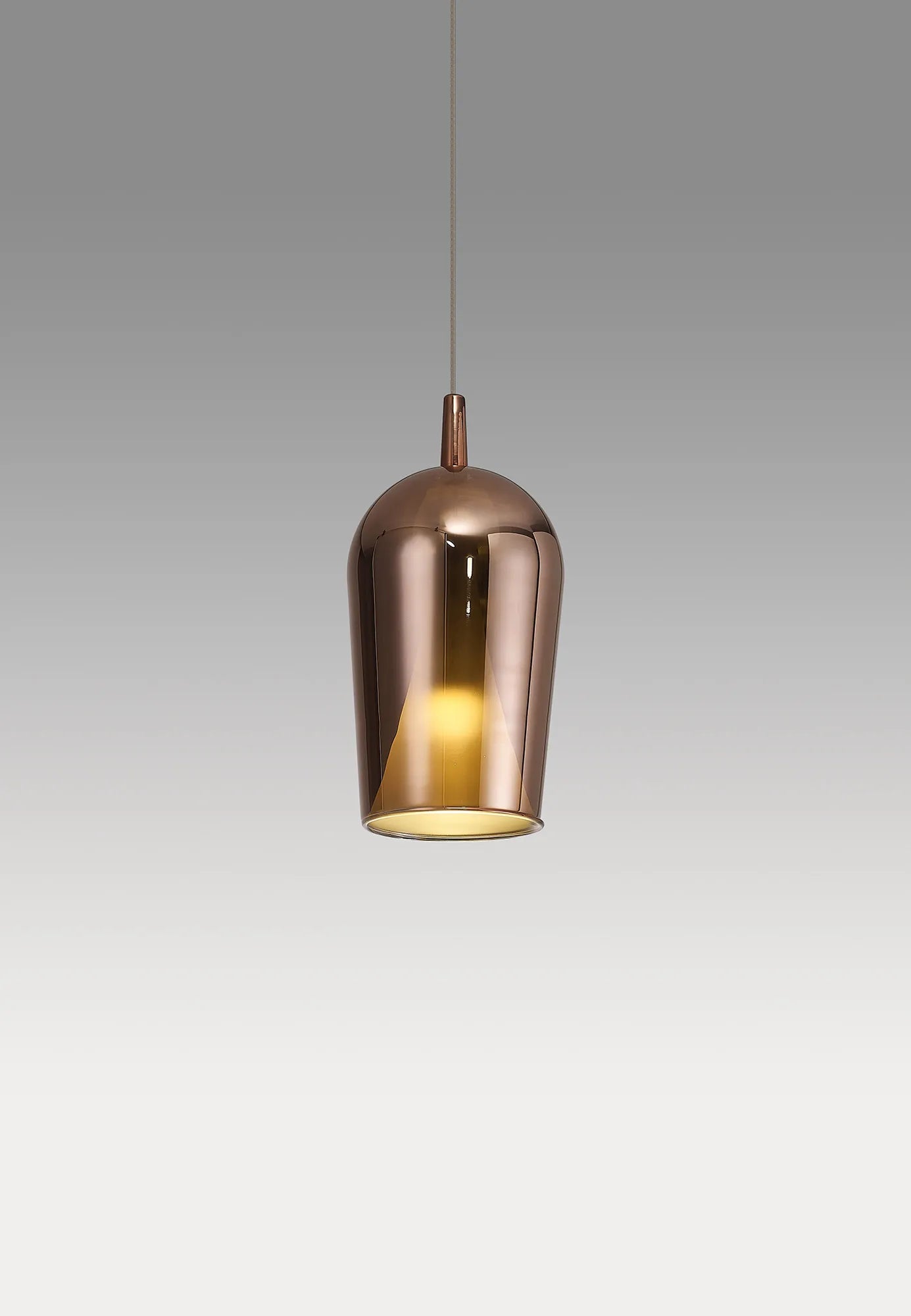 Mantra - Elsa Assembly Pendant (WITHOUT PLATE) With Champagne Glass Shade, 1 Light E27, Glass With Frosted Inner Cone - Luminosity Designs Ltd