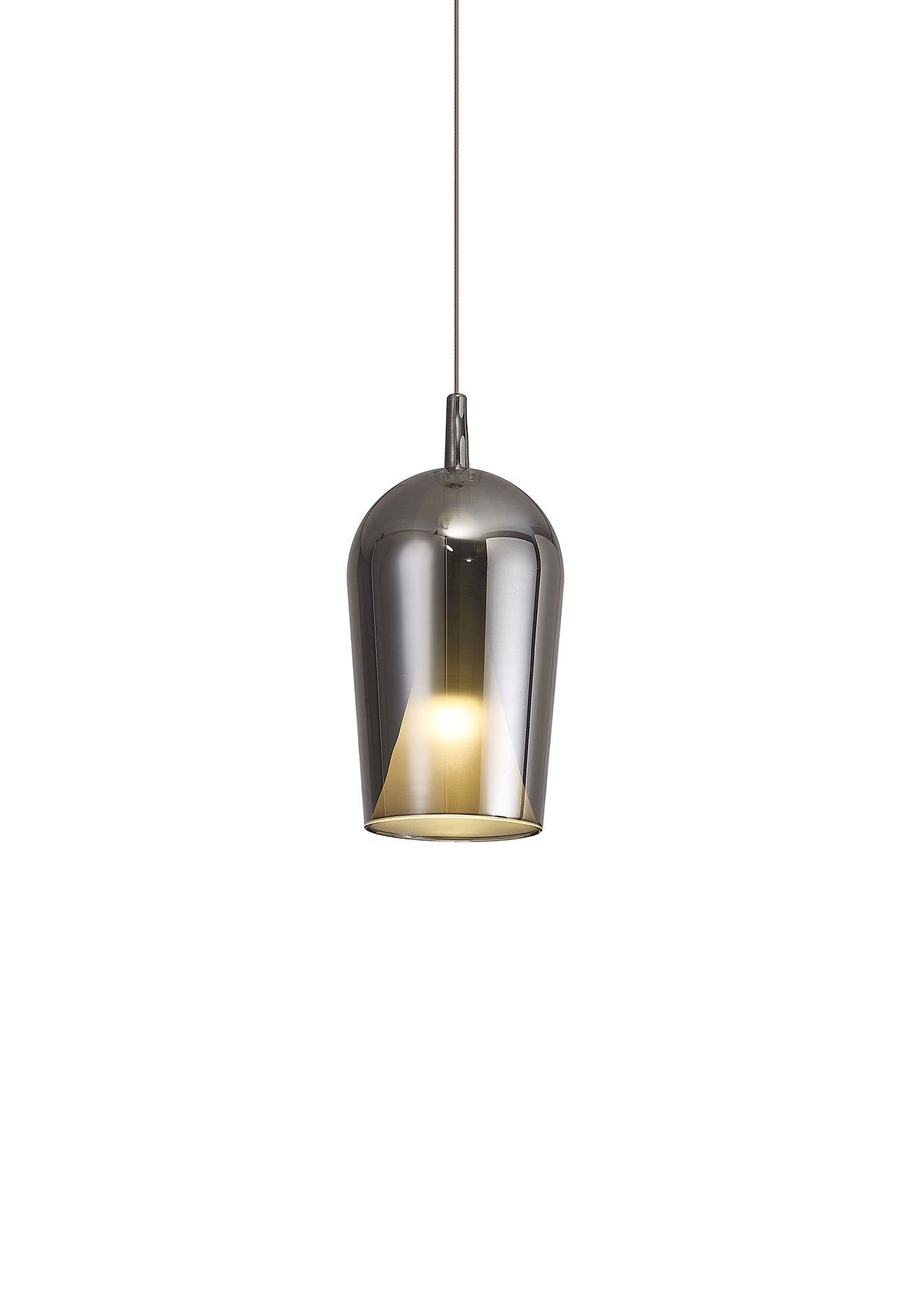 Mantra - Elsa Assembly Pendant (WITHOUT PLATE) With Champagne Glass Shade, 1 Light E27, Glass With Frosted Inner Cone - Luminosity Designs Ltd