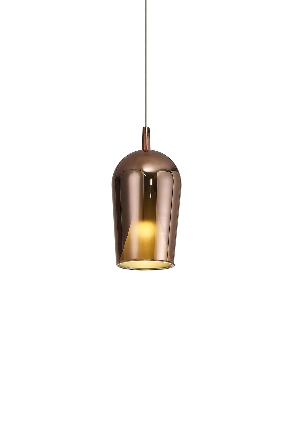Mantra - Elsa Assembly Pendant (WITHOUT PLATE) With Champagne Glass Shade, 1 Light E27, Glass With Frosted Inner Cone - Luminosity Designs Ltd