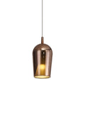 Mantra - Elsa Assembly Pendant (WITHOUT PLATE) With Champagne Glass Shade, 1 Light E27, Glass With Frosted Inner Cone - Luminosity Designs Ltd
