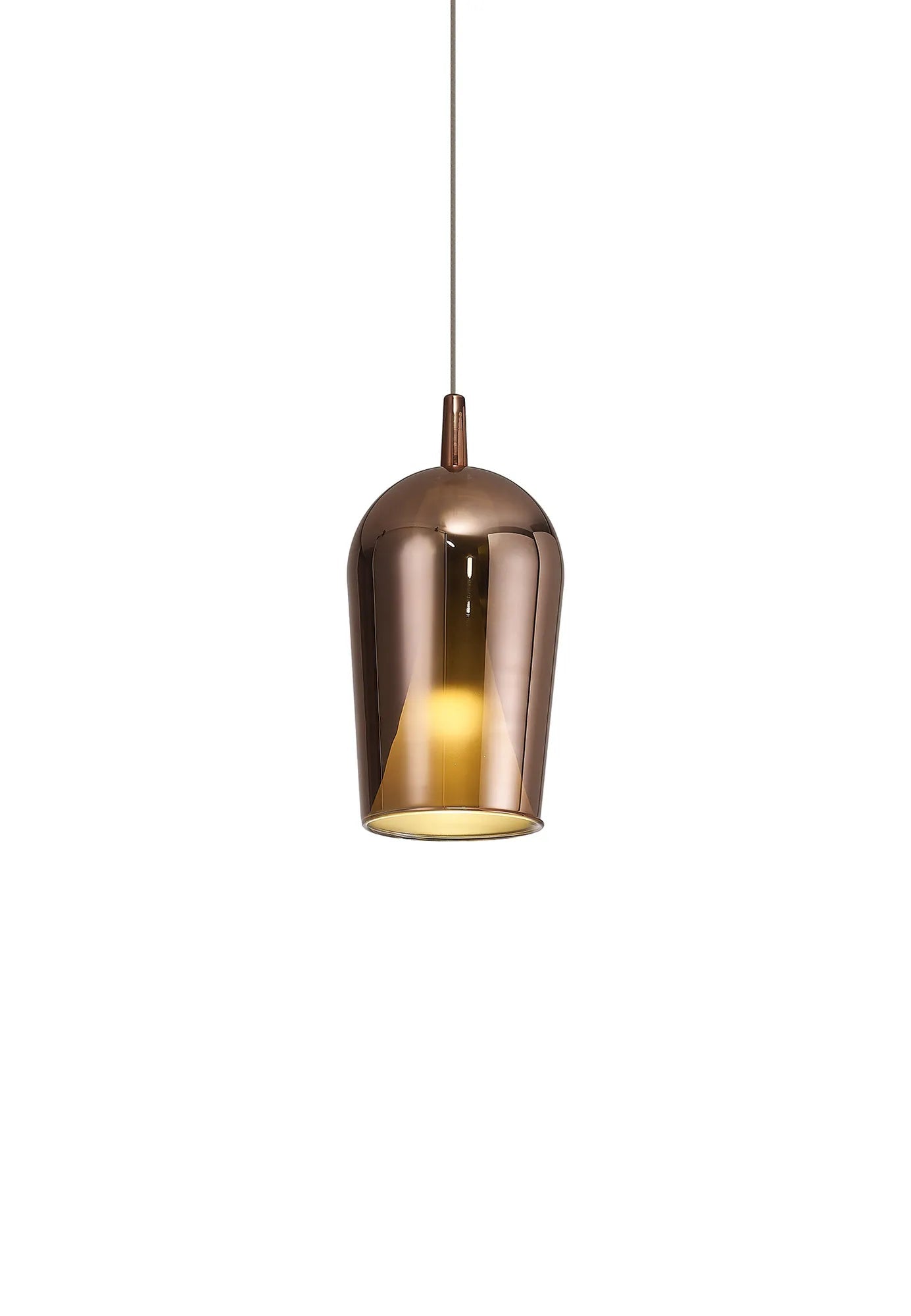 Mantra - Elsa Assembly Pendant (WITHOUT PLATE) With Champagne Glass Shade, 1 Light E27, Glass With Frosted Inner Cone - Luminosity Designs Ltd