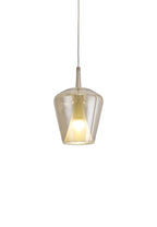 Mantra - Elsa Assembly Pendant (WITHOUT PLATE) With Inverted Bell Shade, 1 Light E27, Glass With Frosted Inner Cone - Luminosity Designs Ltd