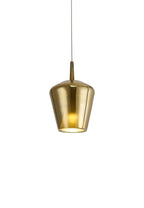 Mantra - Elsa Assembly Pendant (WITHOUT PLATE) With Inverted Bell Shade, 1 Light E27, Glass With Frosted Inner Cone - Luminosity Designs Ltd