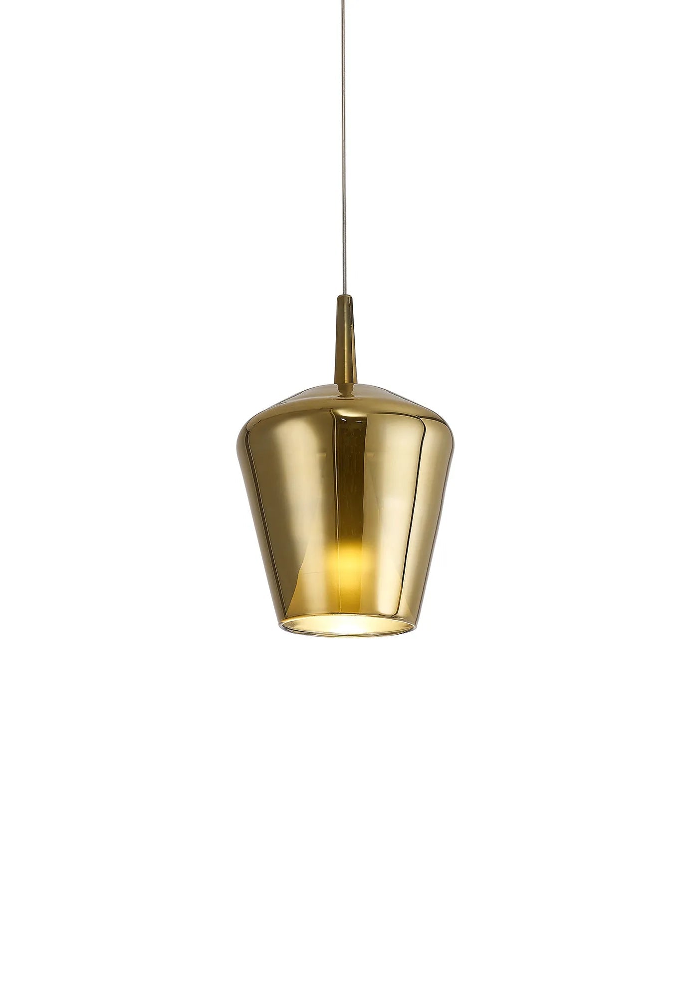 Mantra - Elsa Assembly Pendant (WITHOUT PLATE) With Inverted Bell Shade, 1 Light E27, Glass With Frosted Inner Cone - Luminosity Designs Ltd