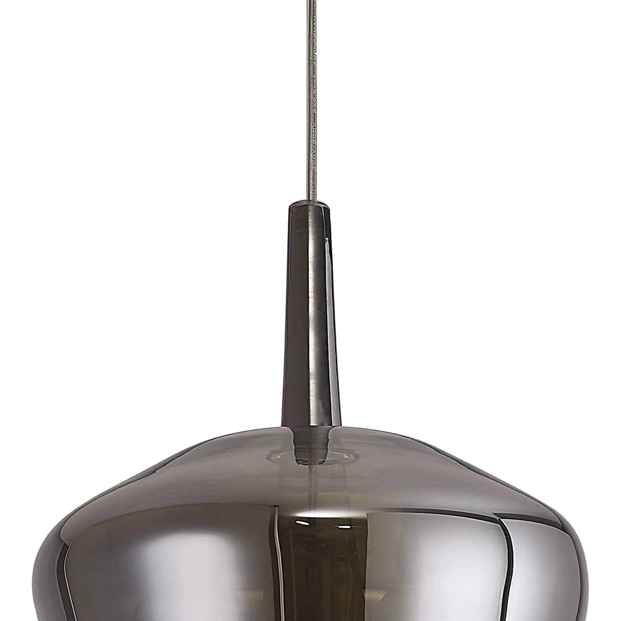 Mantra - Elsa Assembly Pendant (WITHOUT PLATE) With Inverted Bell Shade, 1 Light E27, Glass With Frosted Inner Cone - Luminosity Designs Ltd