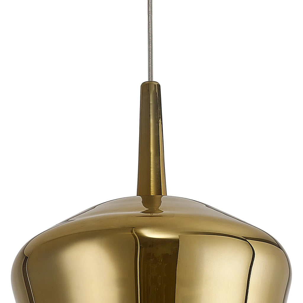 Mantra - Elsa Assembly Pendant (WITHOUT PLATE) With Inverted Bell Shade, 1 Light E27, Glass With Frosted Inner Cone - Luminosity Designs Ltd