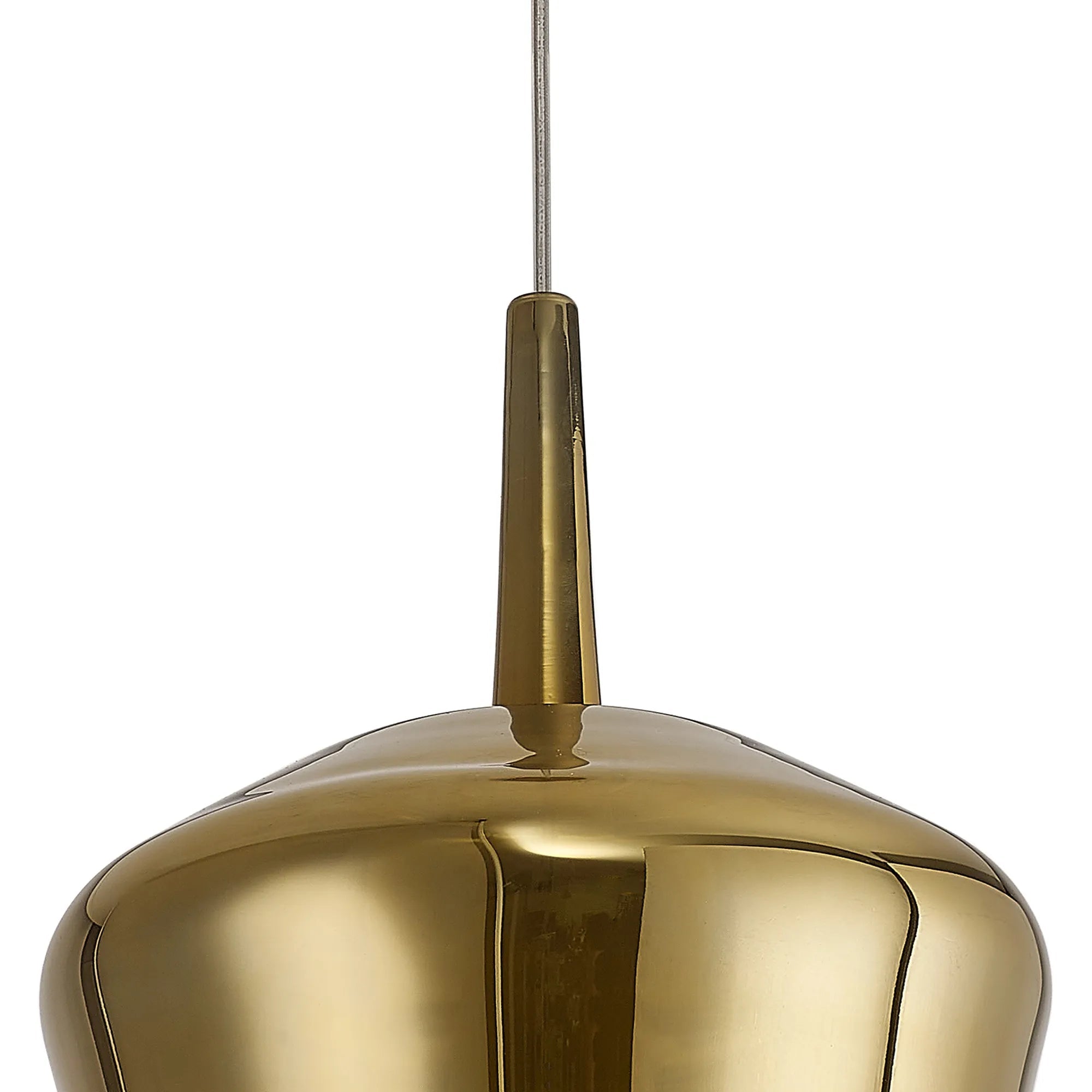Mantra - Elsa Assembly Pendant (WITHOUT PLATE) With Inverted Bell Shade, 1 Light E27, Glass With Frosted Inner Cone - Luminosity Designs Ltd