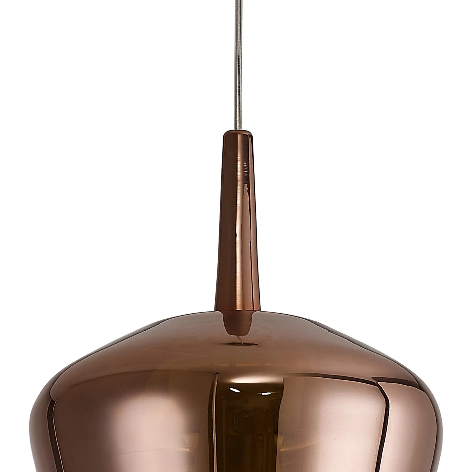Mantra - Elsa Assembly Pendant (WITHOUT PLATE) With Inverted Bell Shade, 1 Light E27, Glass With Frosted Inner Cone - Luminosity Designs Ltd