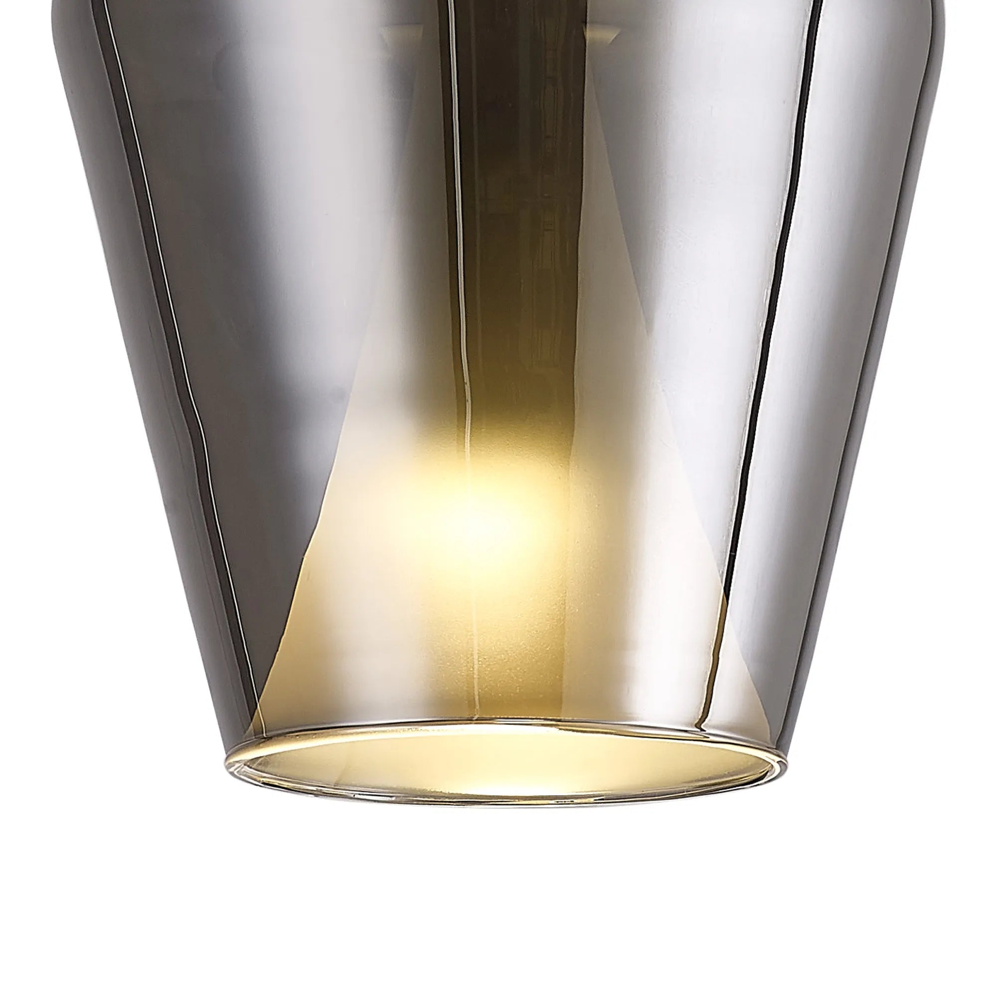 Mantra - Elsa Assembly Pendant (WITHOUT PLATE) With Inverted Bell Shade, 1 Light E27, Glass With Frosted Inner Cone - Luminosity Designs Ltd