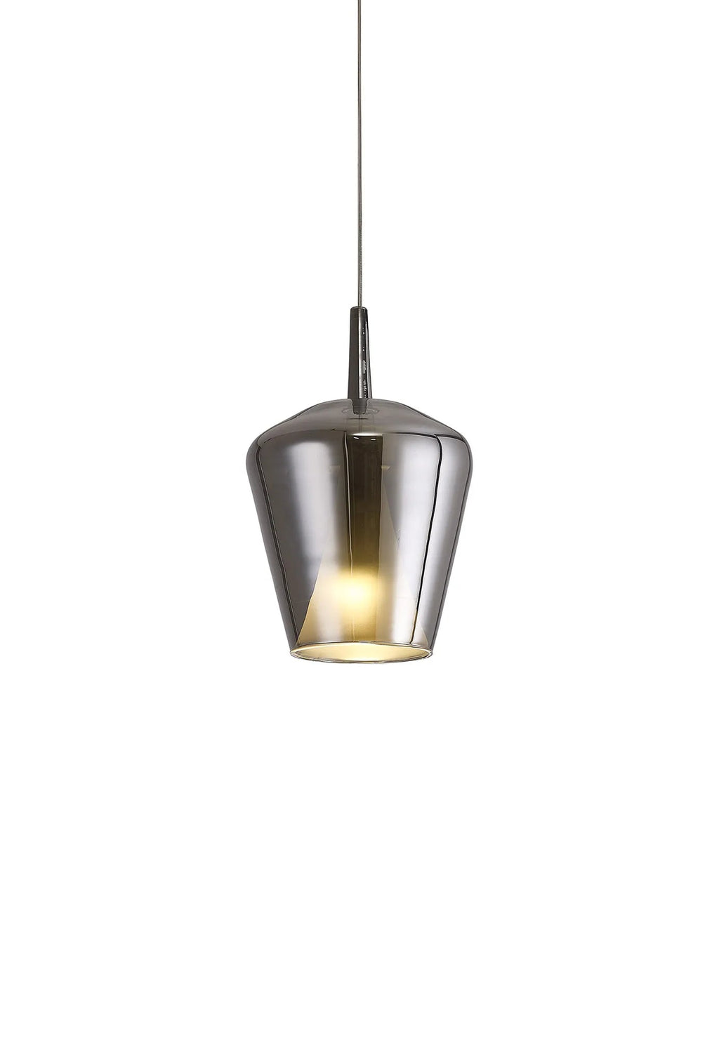 Mantra - Elsa Assembly Pendant (WITHOUT PLATE) With Inverted Bell Shade, 1 Light E27, Glass With Frosted Inner Cone - Luminosity Designs Ltd