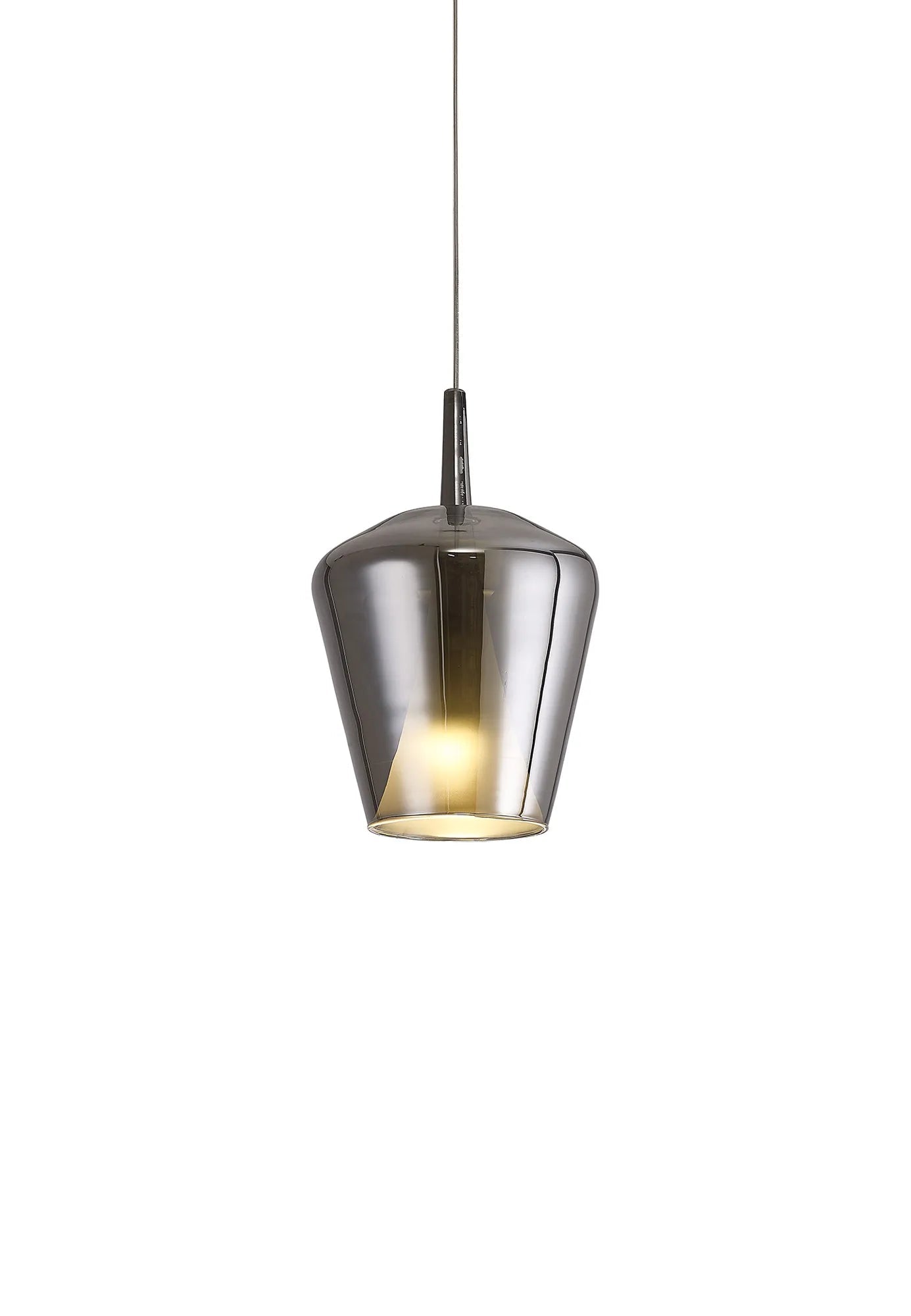 Mantra - Elsa Assembly Pendant (WITHOUT PLATE) With Inverted Bell Shade, 1 Light E27, Glass With Frosted Inner Cone - Luminosity Designs Ltd