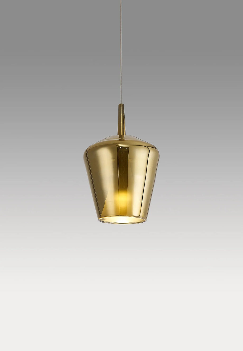 Mantra - Elsa Assembly Pendant (WITHOUT PLATE) With Inverted Bell Shade, 1 Light E27, Glass With Frosted Inner Cone - Luminosity Designs Ltd