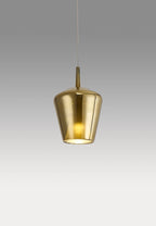 Mantra - Elsa Assembly Pendant (WITHOUT PLATE) With Inverted Bell Shade, 1 Light E27, Glass With Frosted Inner Cone - Luminosity Designs Ltd
