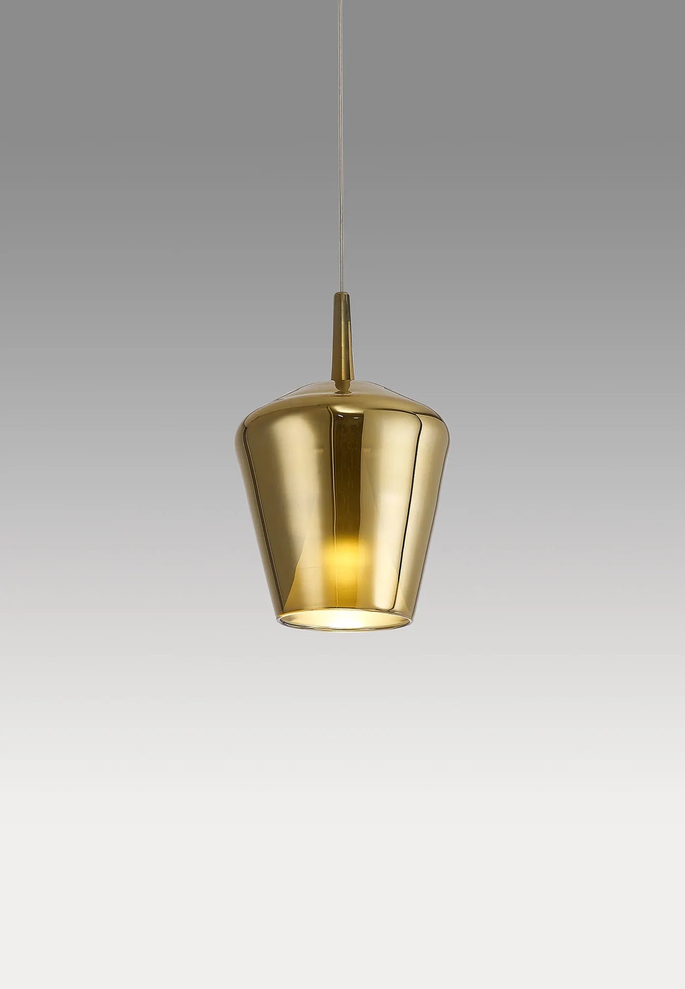 Mantra - Elsa Assembly Pendant (WITHOUT PLATE) With Inverted Bell Shade, 1 Light E27, Glass With Frosted Inner Cone - Luminosity Designs Ltd