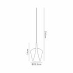 Mantra - Elsa Assembly Pendant (WITHOUT PLATE) With Inverted Bell Shade, 1 Light E27, Glass With Frosted Inner Cone - Luminosity Designs Ltd