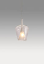 Mantra - Elsa Assembly Pendant (WITHOUT PLATE) With Inverted Bell Shade, 1 Light E27, Glass With Frosted Inner Cone - Luminosity Designs Ltd