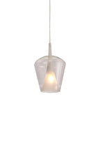 Mantra - Elsa Assembly Pendant (WITHOUT PLATE) With Inverted Bell Shade, 1 Light E27, Glass With Frosted Inner Cone - Luminosity Designs Ltd