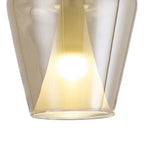 Mantra - Elsa Assembly Pendant (WITHOUT PLATE) With Inverted Bell Shade, 1 Light E27, Glass With Frosted Inner Cone - Luminosity Designs Ltd