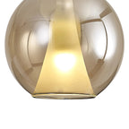 Mantra - Elsa Assembly Pendant (WITHOUT PLATE) With Round Shade, 1 Light E27, Glass With Frosted Inner Cone - Luminosity Designs Ltd