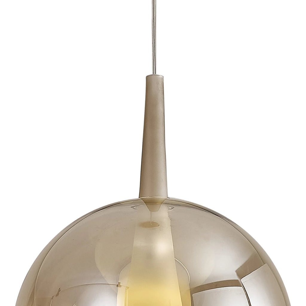 Mantra - Elsa Assembly Pendant (WITHOUT PLATE) With Round Shade, 1 Light E27, Glass With Frosted Inner Cone - Luminosity Designs Ltd