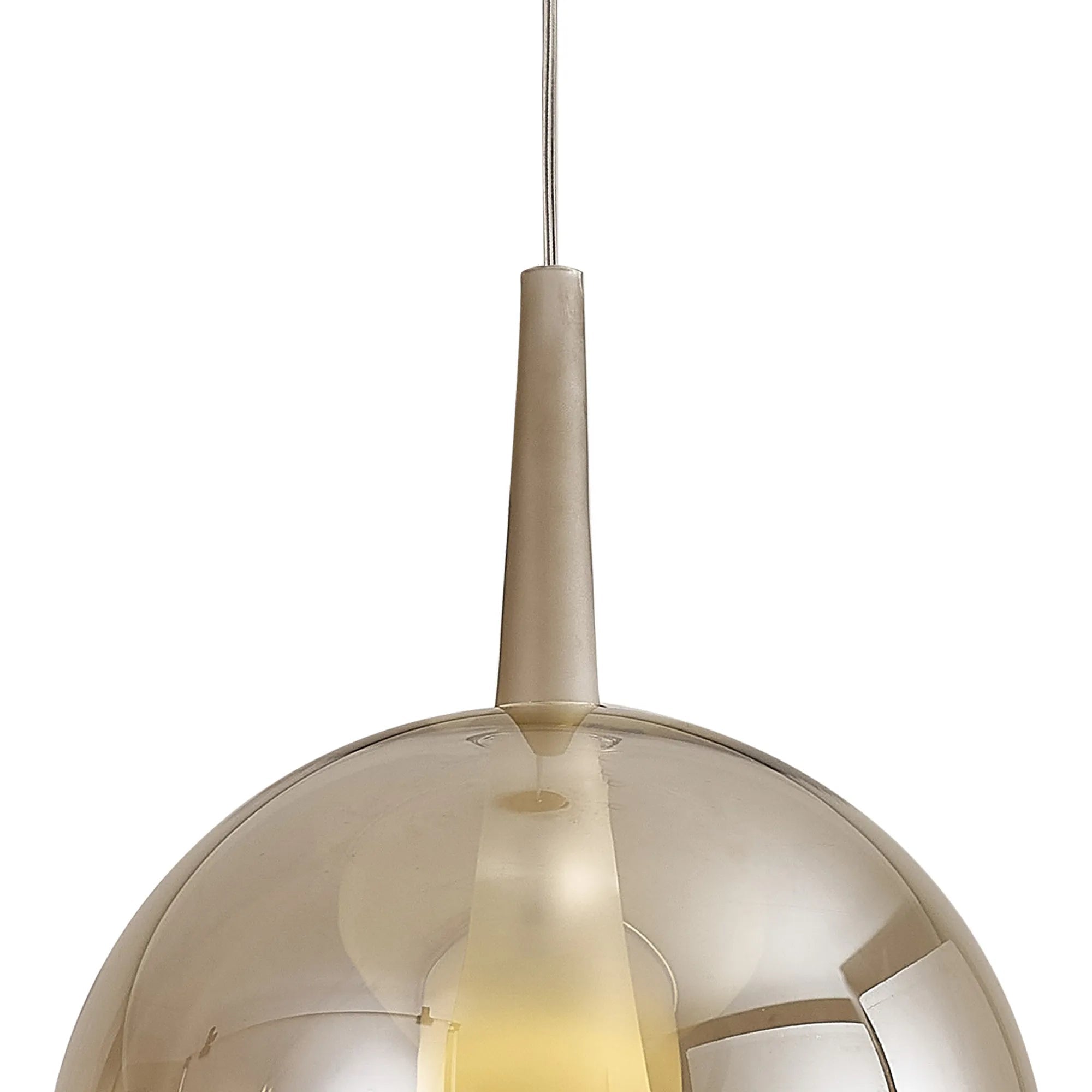 Mantra - Elsa Assembly Pendant (WITHOUT PLATE) With Round Shade, 1 Light E27, Glass With Frosted Inner Cone - Luminosity Designs Ltd