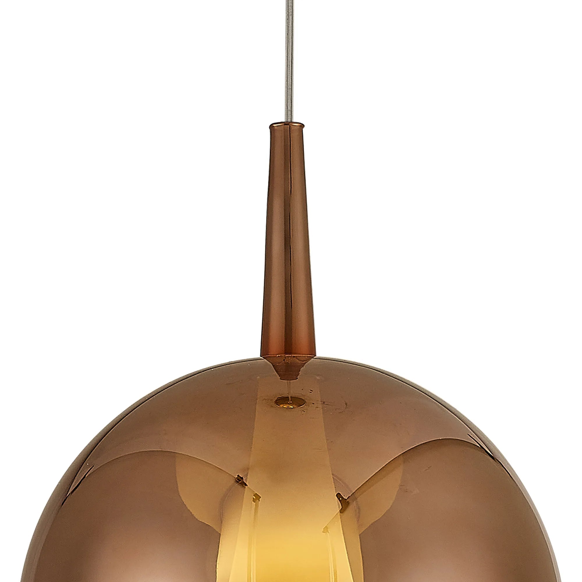 Mantra - Elsa Assembly Pendant (WITHOUT PLATE) With Round Shade, 1 Light E27, Glass With Frosted Inner Cone - Luminosity Designs Ltd