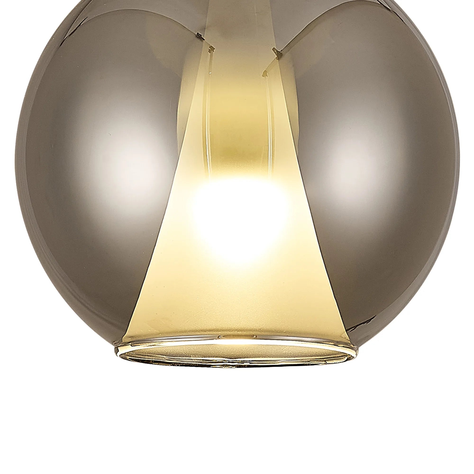 Mantra - Elsa Assembly Pendant (WITHOUT PLATE) With Round Shade, 1 Light E27, Glass With Frosted Inner Cone - Luminosity Designs Ltd