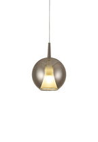 Mantra - Elsa Assembly Pendant (WITHOUT PLATE) With Round Shade, 1 Light E27, Glass With Frosted Inner Cone - Luminosity Designs Ltd