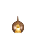 Mantra - Elsa Assembly Pendant (WITHOUT PLATE) With Round Shade, 1 Light E27, Glass With Frosted Inner Cone - Luminosity Designs Ltd