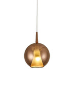 Mantra - Elsa Assembly Pendant (WITHOUT PLATE) With Round Shade, 1 Light E27, Glass With Frosted Inner Cone - Luminosity Designs Ltd