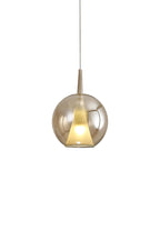 Mantra - Elsa Assembly Pendant (WITHOUT PLATE) With Round Shade, 1 Light E27, Glass With Frosted Inner Cone - Luminosity Designs Ltd