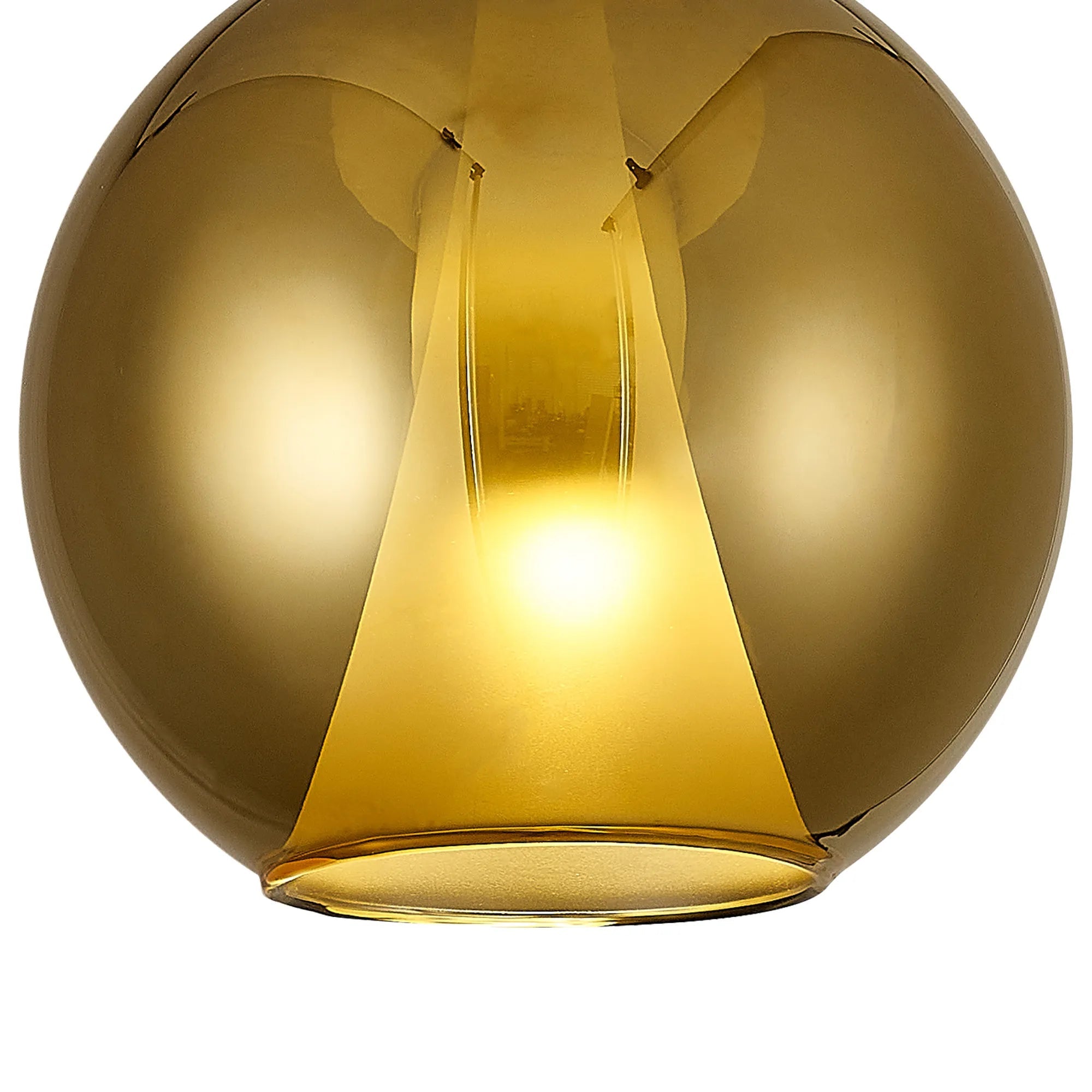 Mantra - Elsa Assembly Pendant (WITHOUT PLATE) With Round Shade, 1 Light E27, Glass With Frosted Inner Cone - Luminosity Designs Ltd