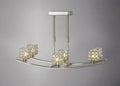 Diyas - Elsa Rectangular Telescopic Pendant, 6 Light G9, Satin Nickel/Crystal (Diyas IL20642) - Luminosity Designs Ltd