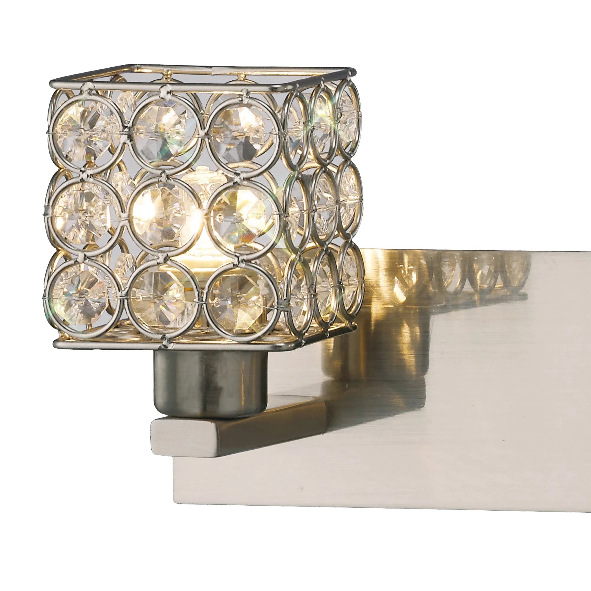 Diyas - Elsa Wall Lamp, 2 Light G9, Satin Nickel/Crystal, (DIYAS IL20640) - Luminosity Designs Ltd