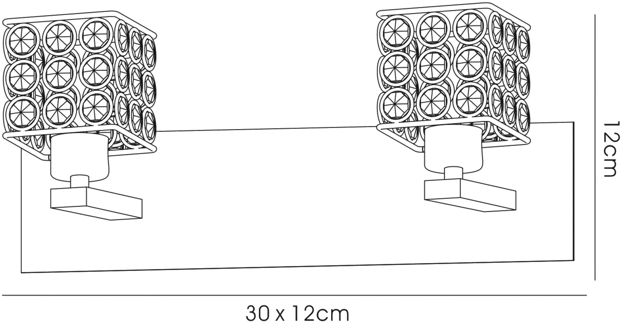 Diyas - Elsa Wall Lamp, 2 Light G9, Satin Nickel/Crystal, (DIYAS IL20640) - Luminosity Designs Ltd