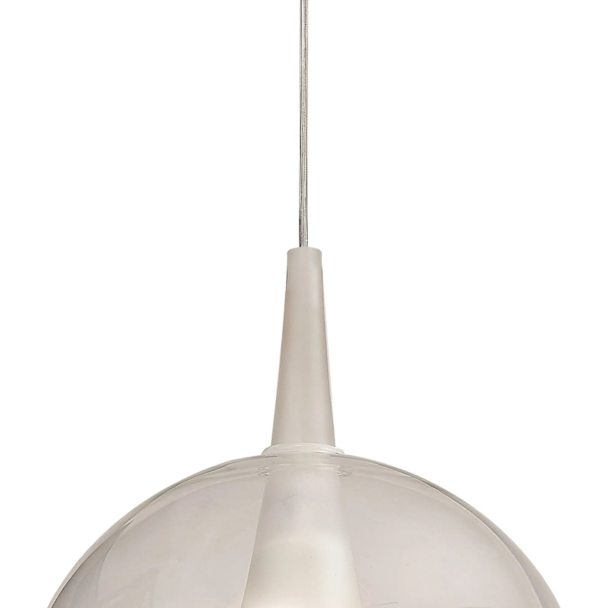 Elsa Assembly Pendant (WITHOUT PLATE) With Round Shade, 1 Light E27,  Glass With Frosted Inner Cone