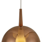 Elsa Assembly Pendant (WITHOUT PLATE) With Round Shade, 1 Light E27,  Glass With Frosted Inner Cone