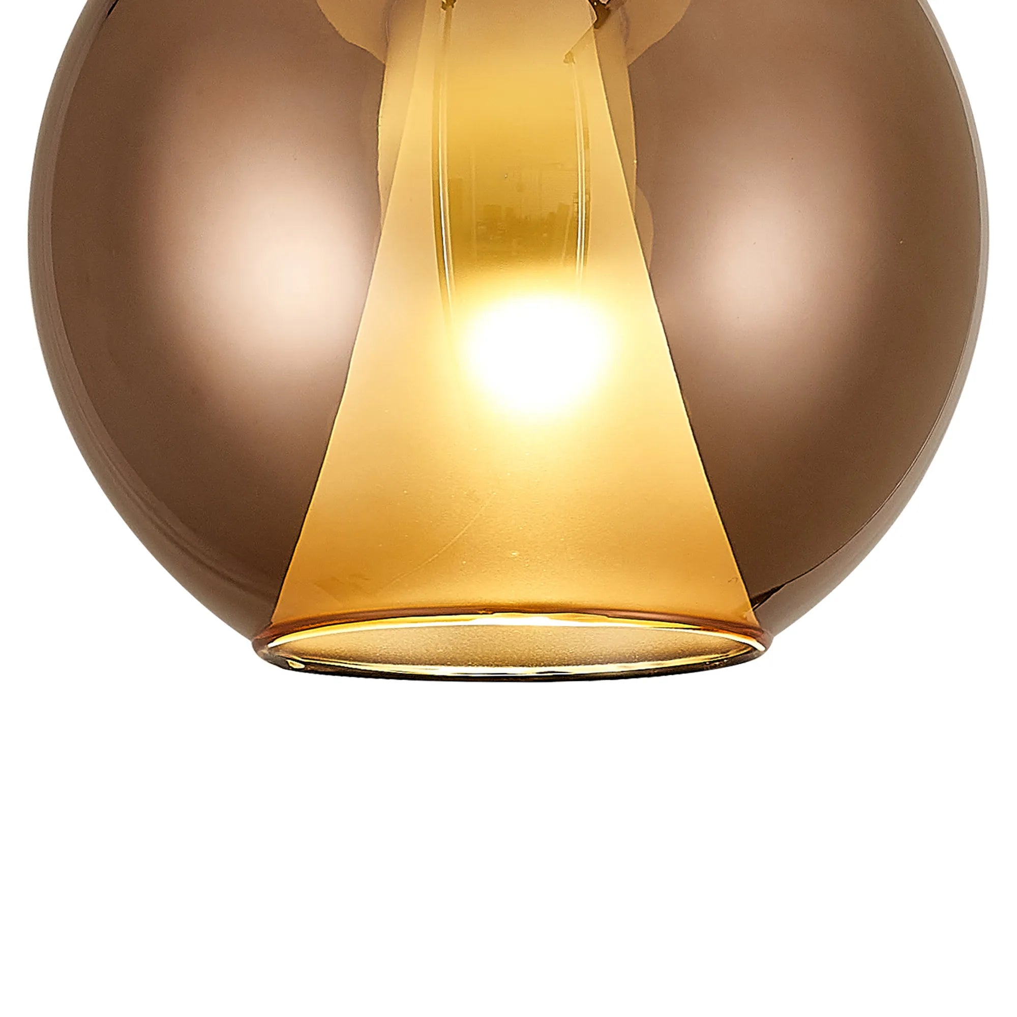 Elsa Assembly Pendant (WITHOUT PLATE) With Round Shade, 1 Light E27,  Glass With Frosted Inner Cone