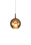 Elsa Assembly Pendant (WITHOUT PLATE) With Round Shade, 1 Light E27,  Glass With Frosted Inner Cone