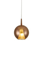 Elsa Assembly Pendant (WITHOUT PLATE) With Round Shade, 1 Light E27,  Glass With Frosted Inner Cone