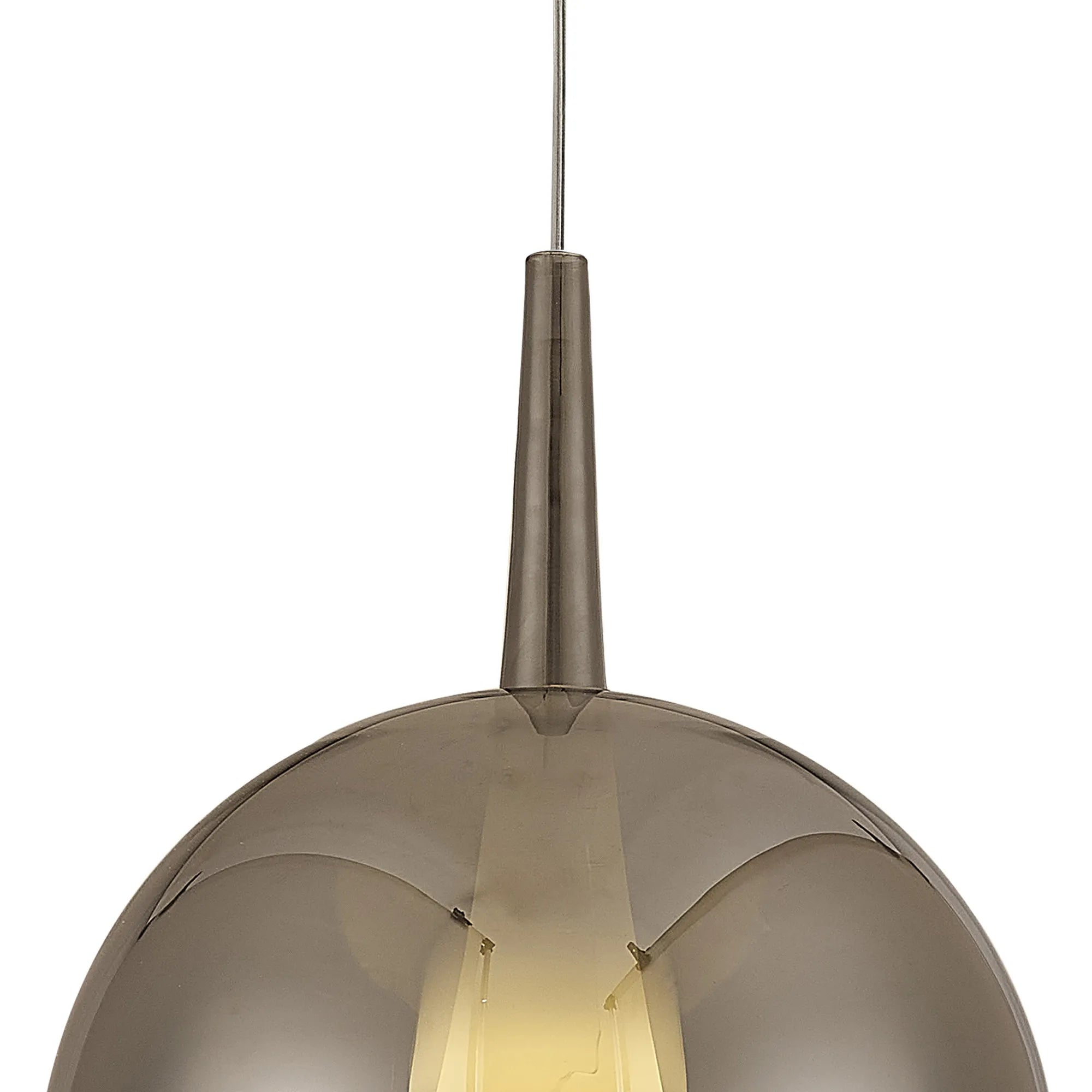 Elsa Assembly Pendant (WITHOUT PLATE) With Round Shade, 1 Light E27,  Glass With Frosted Inner Cone