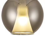 Elsa Assembly Pendant (WITHOUT PLATE) With Round Shade, 1 Light E27,  Glass With Frosted Inner Cone