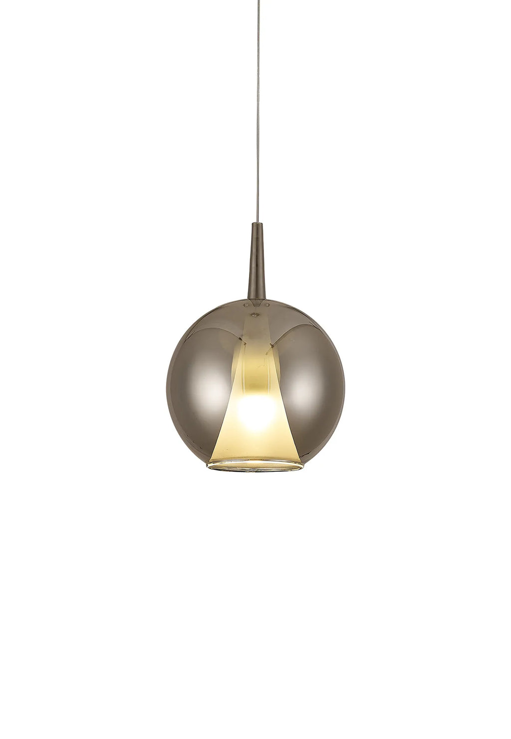 Elsa Assembly Pendant (WITHOUT PLATE) With Round Shade, 1 Light E27,  Glass With Frosted Inner Cone