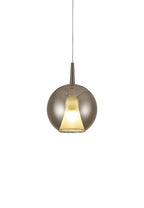 Elsa Assembly Pendant (WITHOUT PLATE) With Round Shade, 1 Light E27,  Glass With Frosted Inner Cone