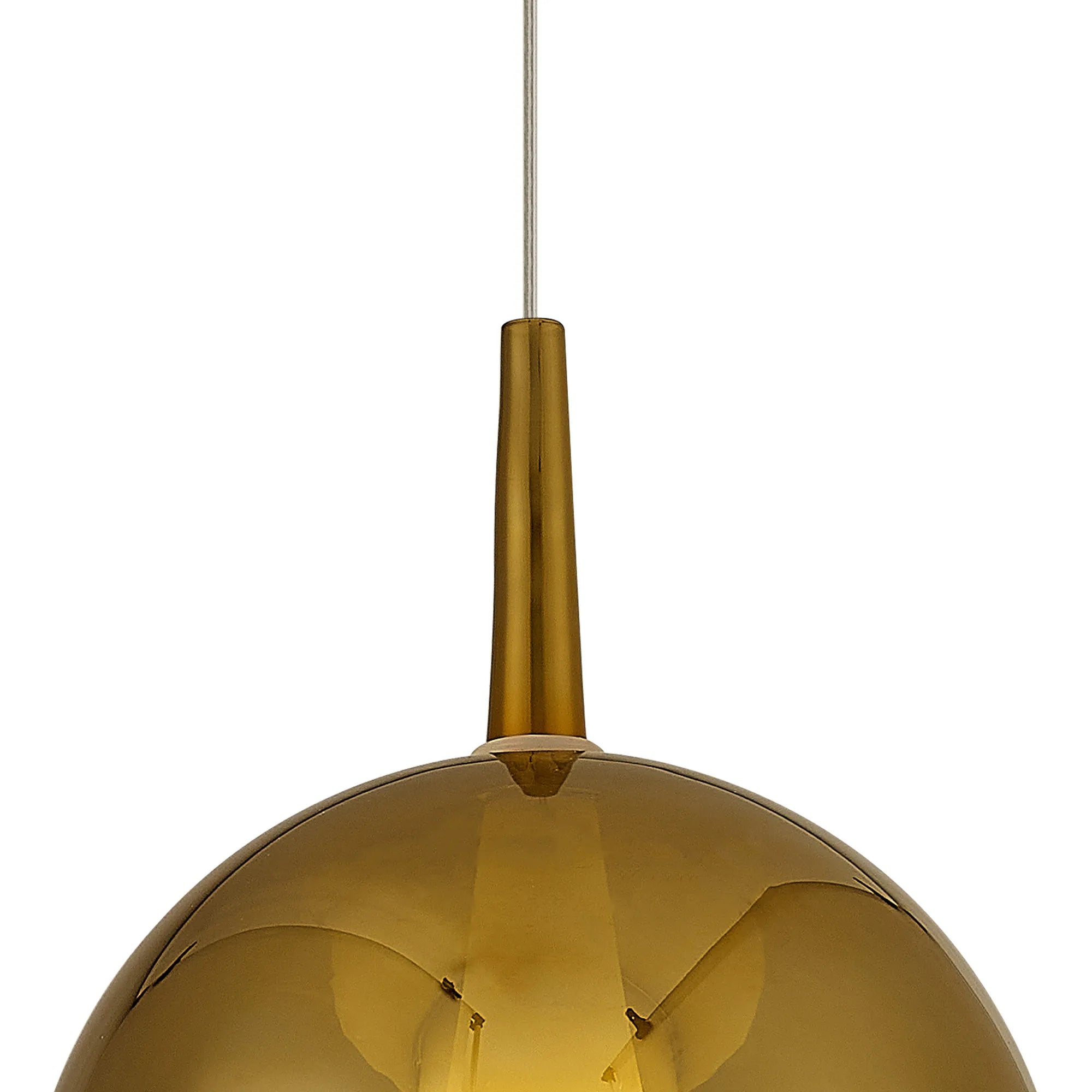 Elsa Assembly Pendant (WITHOUT PLATE) With Round Shade, 1 Light E27,  Glass With Frosted Inner Cone