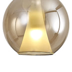 Elsa Assembly Pendant (WITHOUT PLATE) With Round Shade, 1 Light E27,  Glass With Frosted Inner Cone