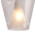 Elsa Assembly Pendant (WITHOUT PLATE) With Inverted Bell Shade, 1 Light E27,  Glass With Frosted Inner Cone