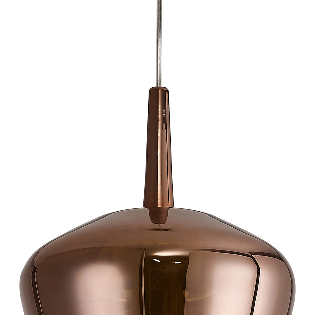 Elsa Assembly Pendant (WITHOUT PLATE) With Inverted Bell Shade, 1 Light E27,  Glass With Frosted Inner Cone