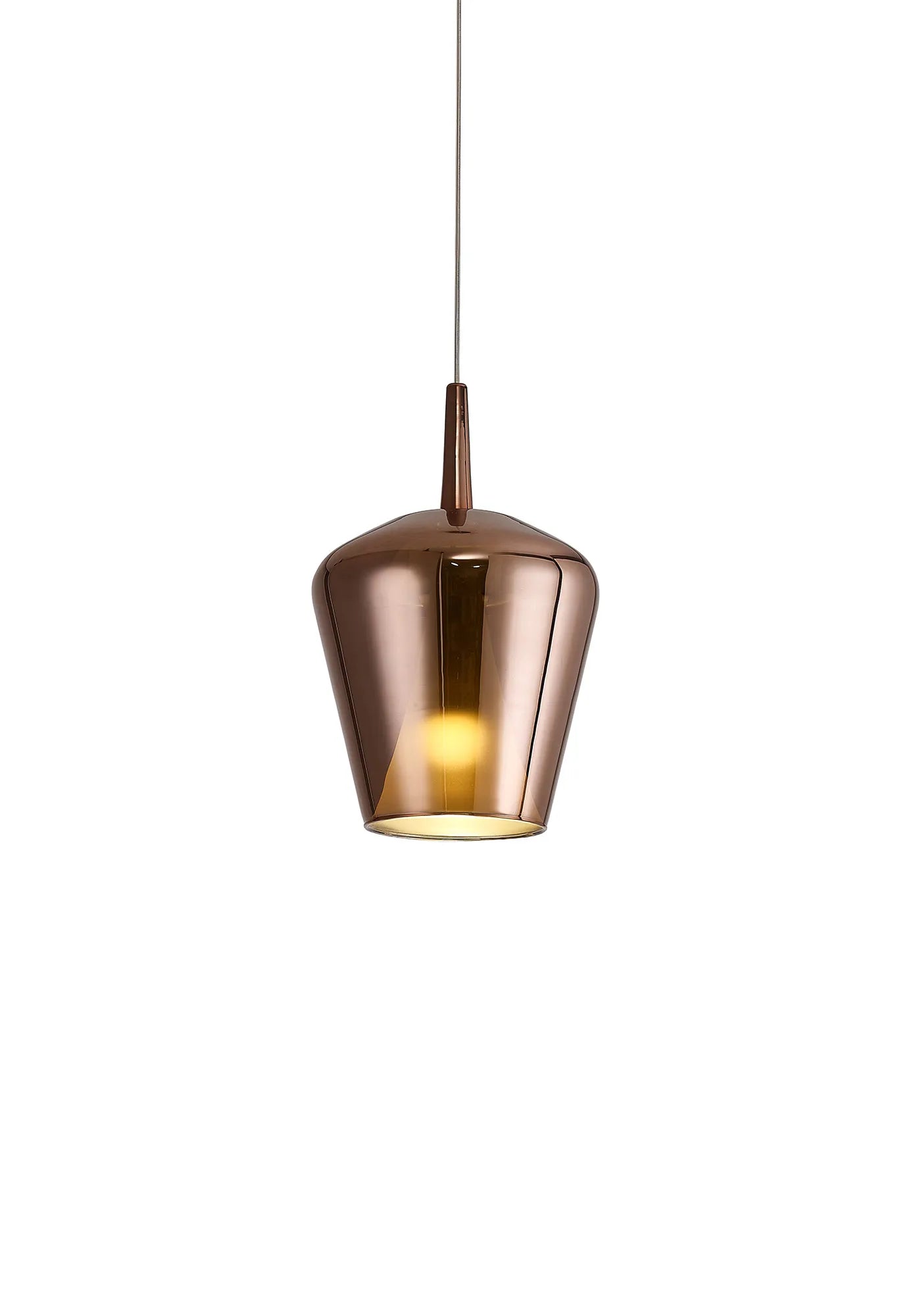 Elsa Assembly Pendant (WITHOUT PLATE) With Inverted Bell Shade, 1 Light E27,  Glass With Frosted Inner Cone