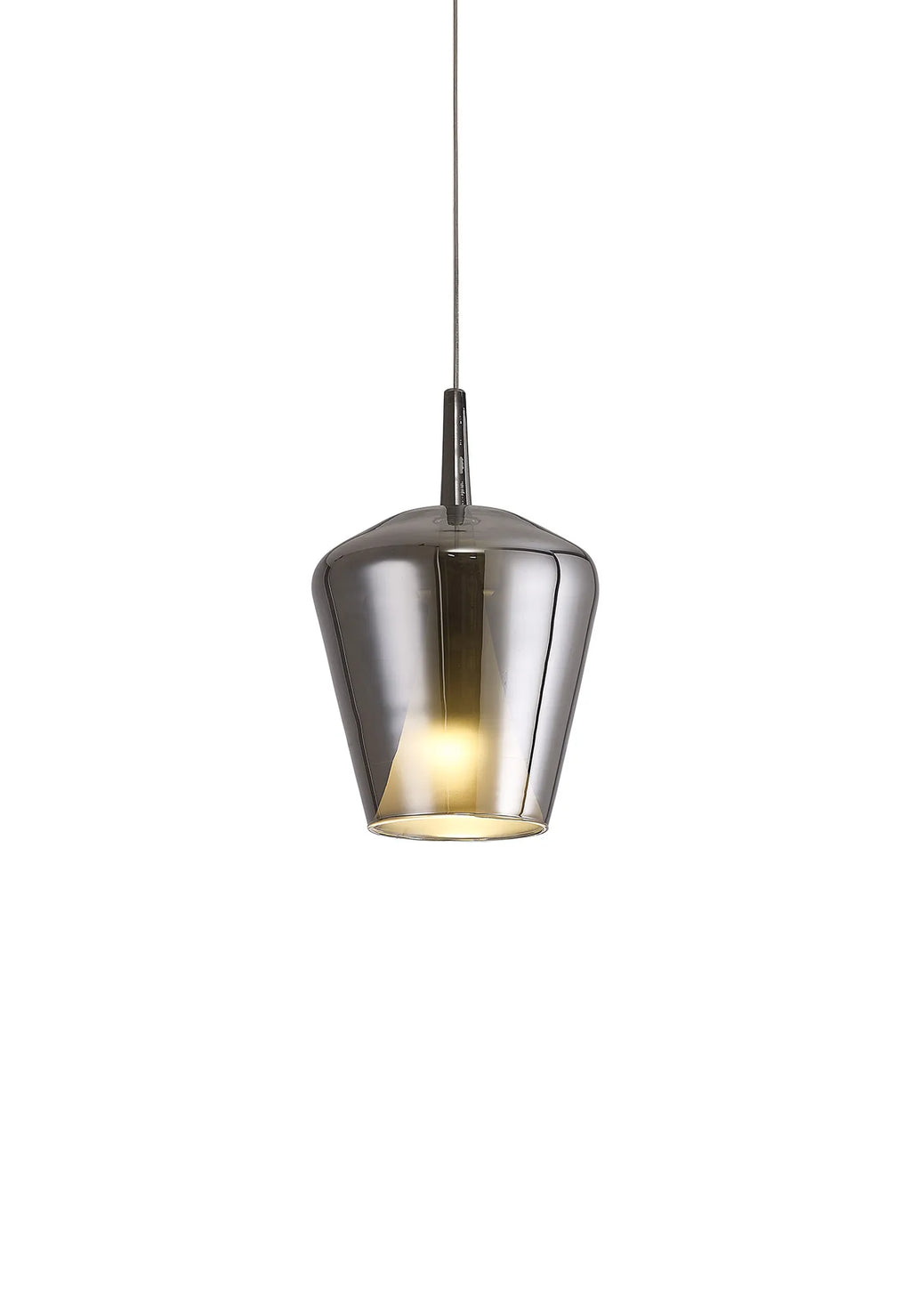 Elsa Assembly Pendant (WITHOUT PLATE) With Inverted Bell Shade, 1 Light E27,  Glass With Frosted Inner Cone